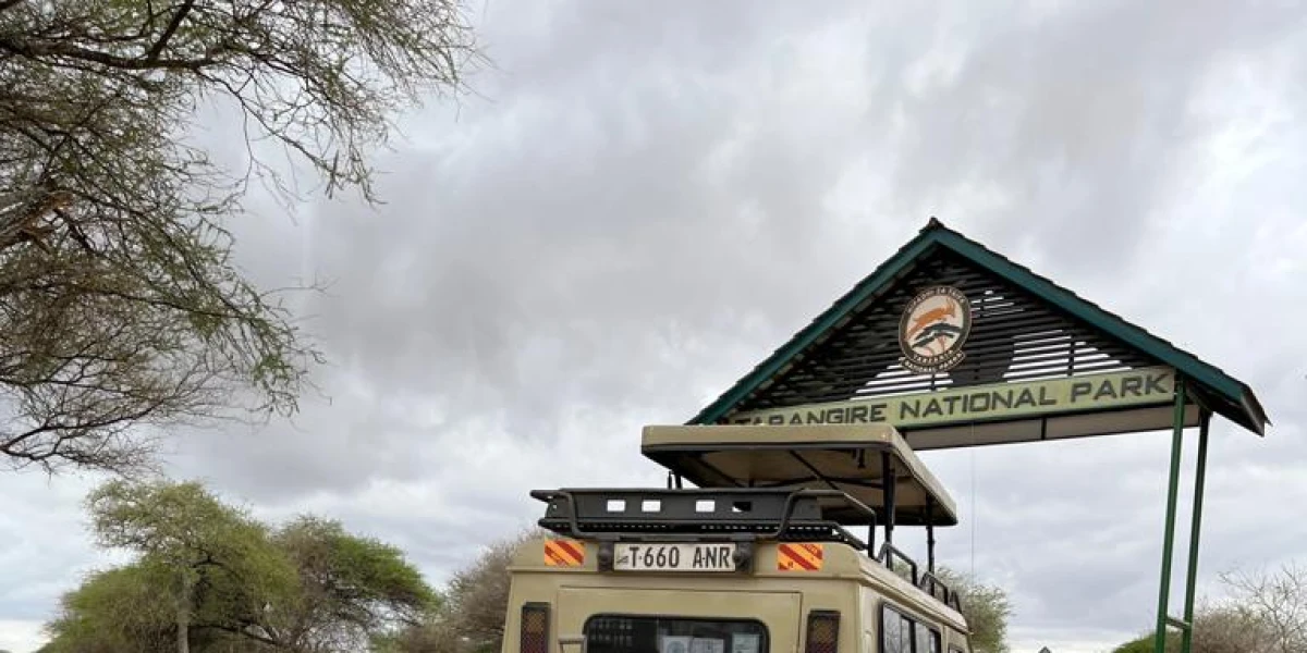 Our guests on  our safari vehicle